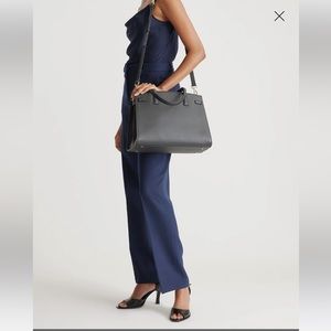 Quince Italian Leather Large Triple Compartment Satchel